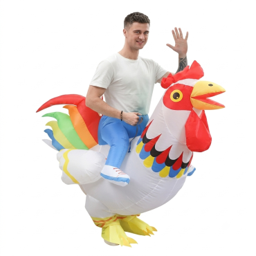 Inflable - GALLO BLANCO ADULTO
